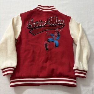 Marvel Spider-Man Youth Varsity Jacket Red Size 6 Retro Kids Fit Drop Smooth Fun